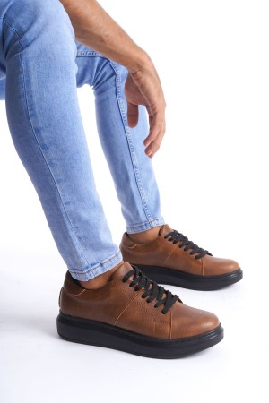 Boost Bağcıklı Cilt Erkek Günlük Sneaker Ayakkabı Cst - Taba