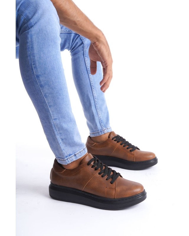 Boost Bağcıklı Cilt Erkek Günlük Sneaker Ayakkabı Cst - Taba