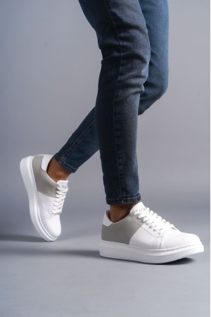 Boost Bağcıklı Cilt Süet Erkek Günlük Sneaker Ayakkabı Csbt - Beyaz/gri