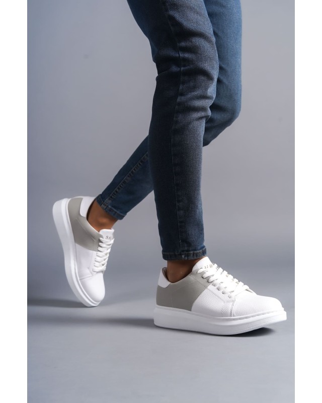 Boost Bağcıklı Cilt Süet Erkek Günlük Sneaker Ayakkabı Csbt - Beyaz/gri