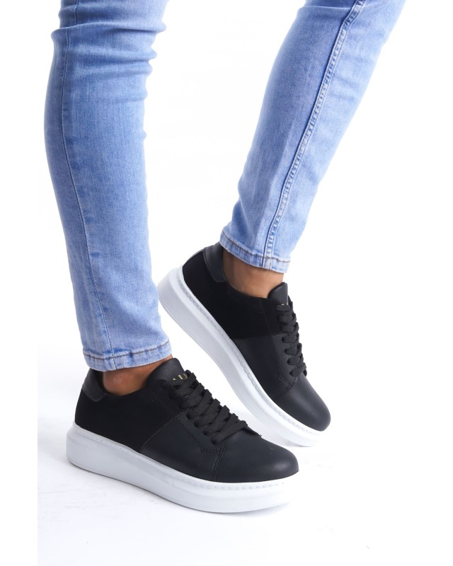 Boost Bağcıklı Cilt Süet Erkek Günlük Sneaker Ayakkabı Csbt - Siyah