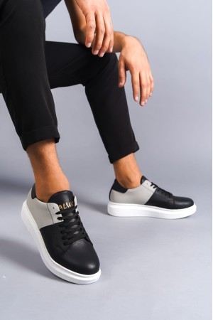 Boost Bağcıklı Cilt Süet Erkek Günlük Sneaker Ayakkabı Csbt - Siyah/gri