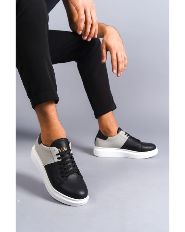 Boost Bağcıklı Cilt Süet Erkek Günlük Sneaker Ayakkabı Csbt - Siyah/gri