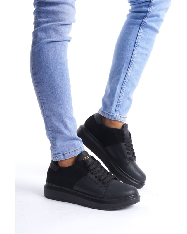 Boost Bağcıklı Cilt Süet Erkek Günlük Sneaker Ayakkabı Csst - Siyah