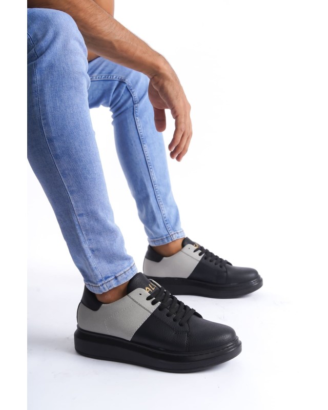 Boost Bağcıklı Cilt Süet Erkek Günlük Sneaker Ayakkabı Csst - Siyah/gri
