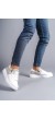 Warrior Bağcıklı Ve Fermuarlı Cilt Süet Erkek Günlük Sneaker Ayakkabı Csbt - Beyaz/gri