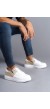 Warrior Bağcıklı Ve Fermuarlı Cilt Süet Erkek Günlük Sneaker Ayakkabı Csbt - Beyaz/krem