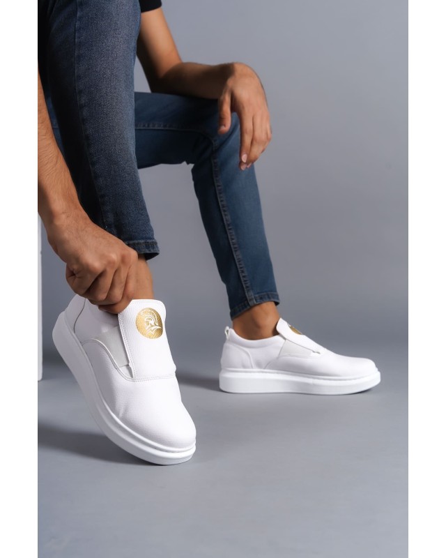 Hippo Bağcıksız Cilt Erkek Günlük Sneaker Ayakkabı Cbt - Beyaz