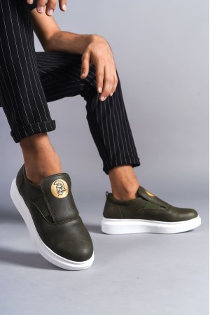 Hippo Bağcıksız Cilt Erkek Günlük Sneaker Ayakkabı Cbt - Haki