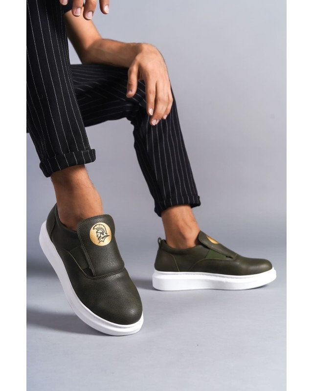 Hippo Bağcıksız Cilt Erkek Günlük Sneaker Ayakkabı Cbt - Haki