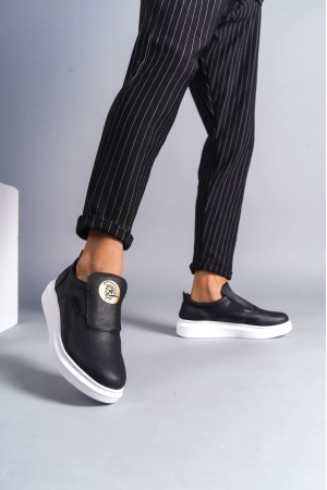 Hippo Bağcıksız Cilt Erkek Günlük Sneaker Ayakkabı Cbt - Siyah