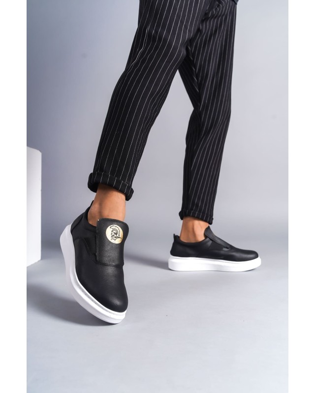 Hippo Bağcıksız Cilt Erkek Günlük Sneaker Ayakkabı Cbt - Siyah