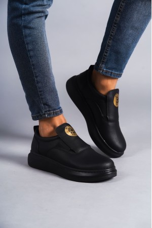 Hippo Bağcıksız Cilt Erkek Günlük Sneaker Ayakkabı Cst - Siyah