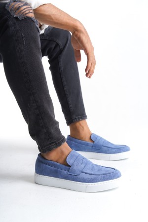 Estilo X Bağcıksız Süet Erkek Günlük Spor Klasik Ayakkabı Sbt - Mavi